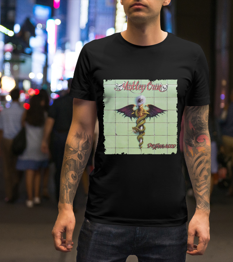 Mötley Crüe Dr. Feelgood Winged Caduceus Snake T-Shirt