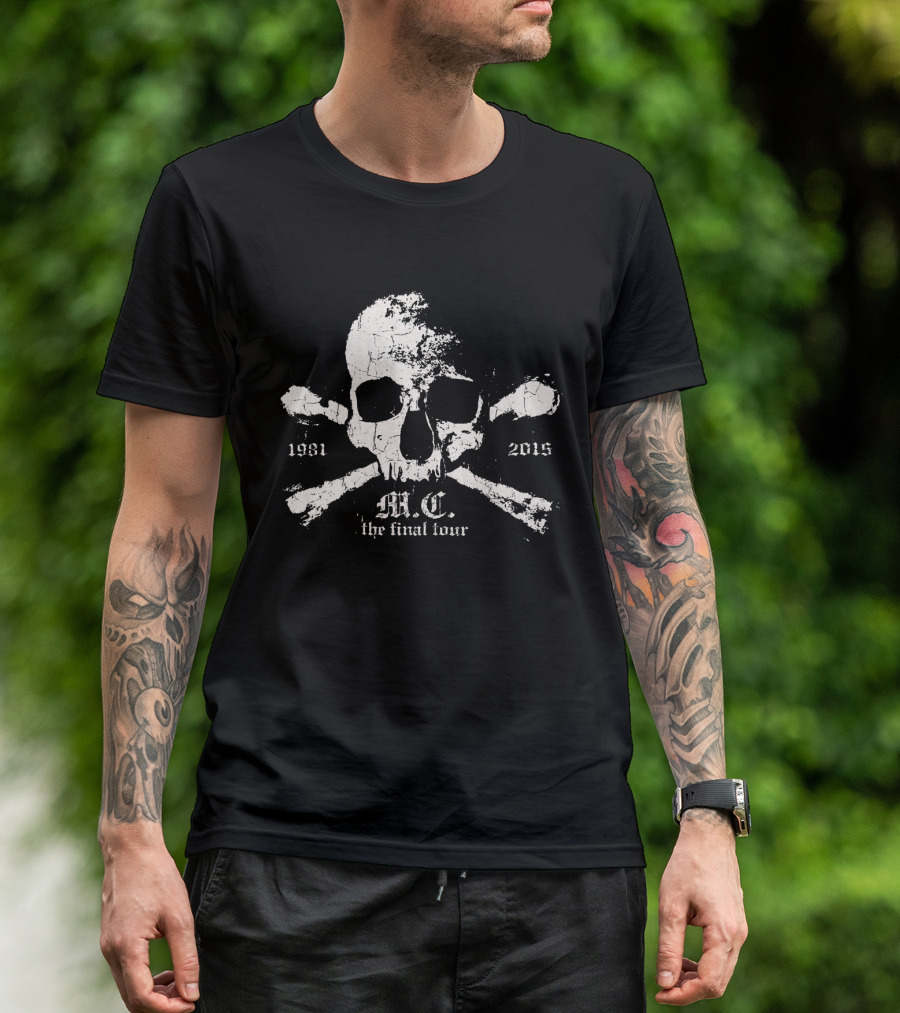 M.c. 1981 2015 The Final Tour Skull And Crossbones T-Shirt