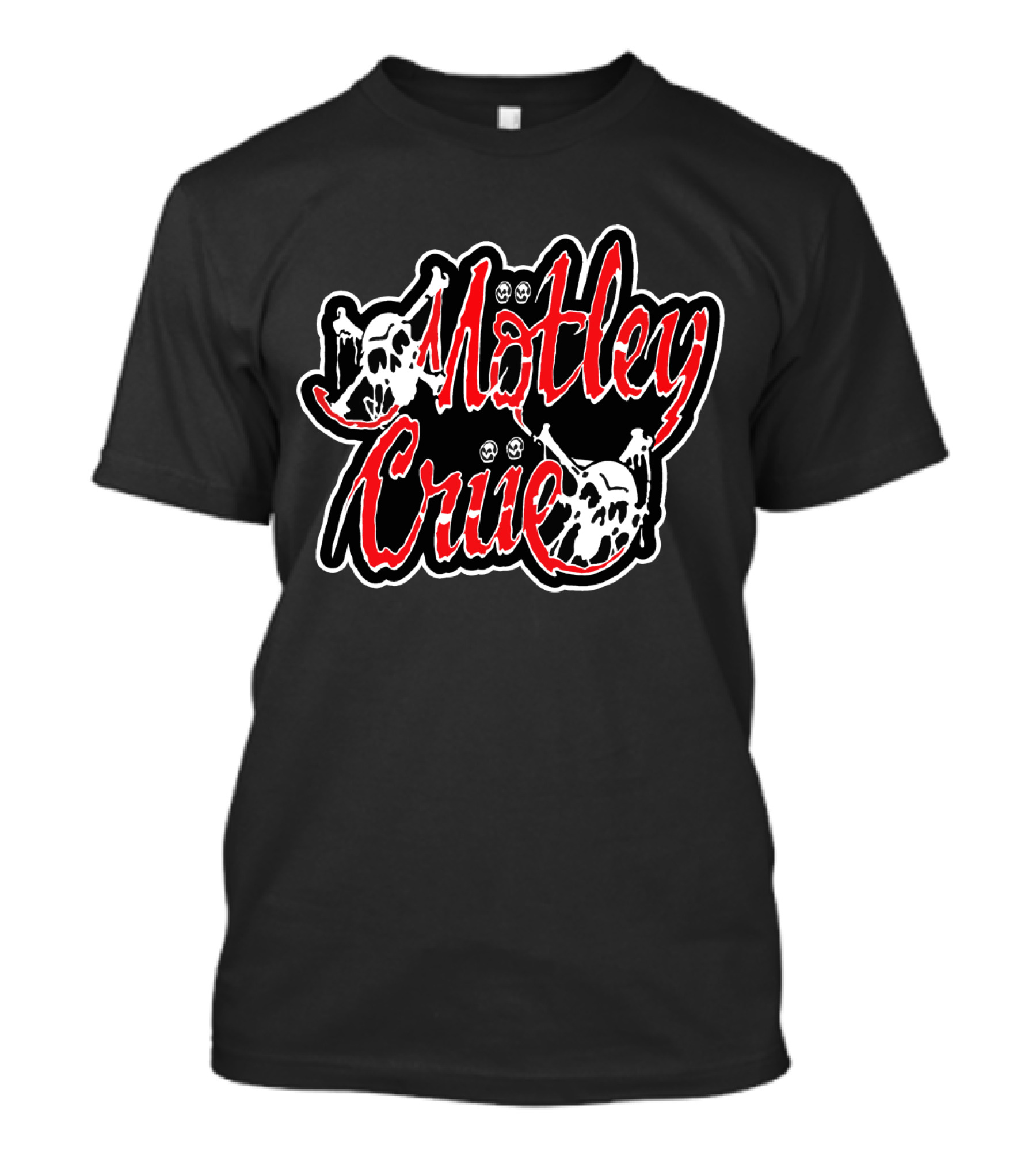 Mötley Crüe Skull Logo With Red And Black T-Shirt