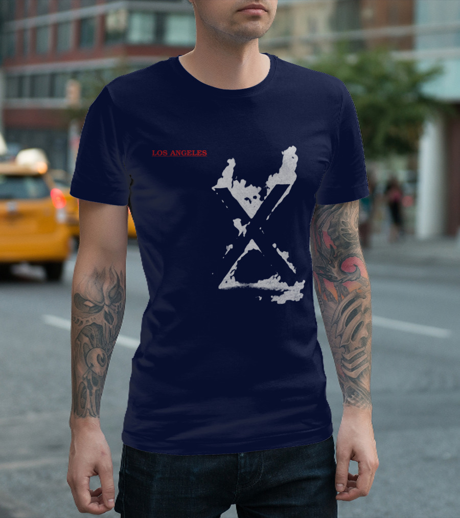 X Los Angeles Vintage Style Black T-Shirt