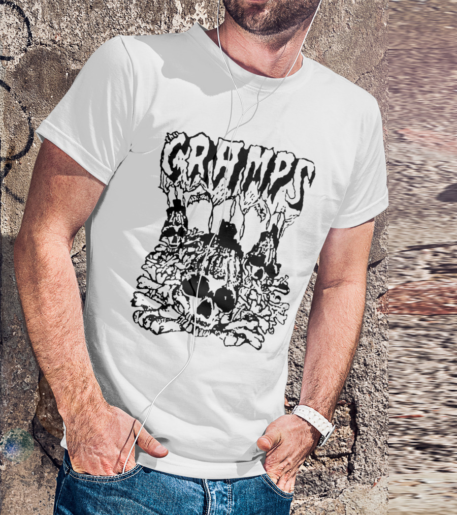 Cramps Off The Bone Skulls And Bones Graphic Tcr T-Shirt