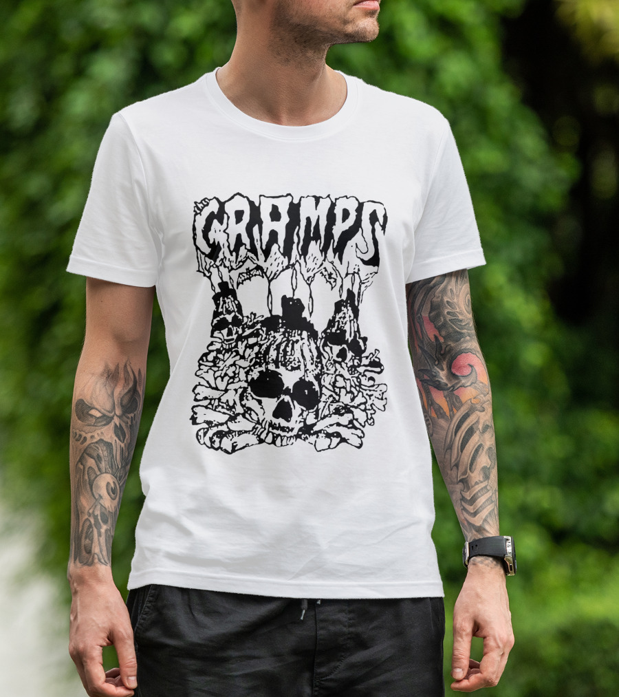 Cramps Off The Bone Skulls And Bones Graphic Tcr T-Shirt