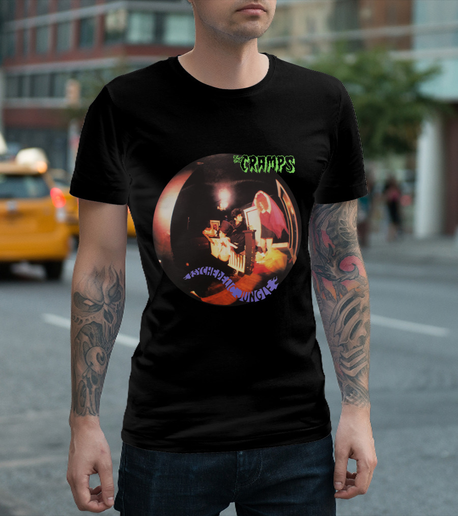 The Cramps Psychedelic Jungle Scene With Colorful Fisheye Lens Photography T-Shirt