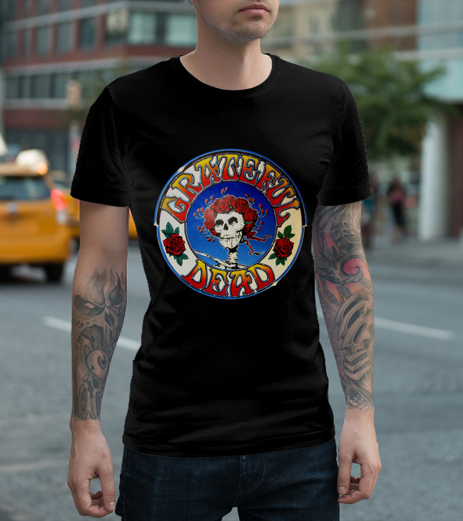 Grateful Dead Skeleton And Roses Circular T-Shirt