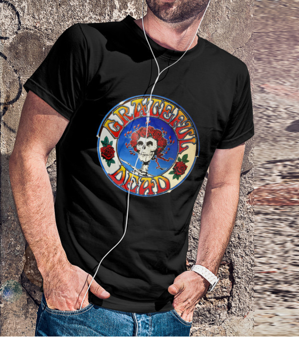 Grateful Dead Skeleton And Roses Circular T-Shirt