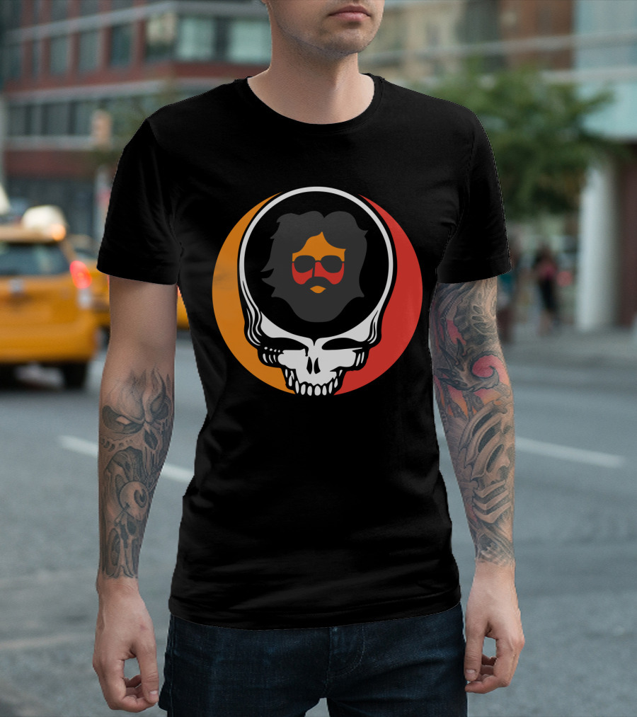 Grateful Dead Skull With Sunglasses And Sunset Colors T-Shirt