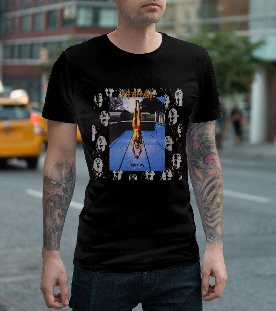 Def Leppard High 'N' Dry Diving Board Collage T-Shirt
