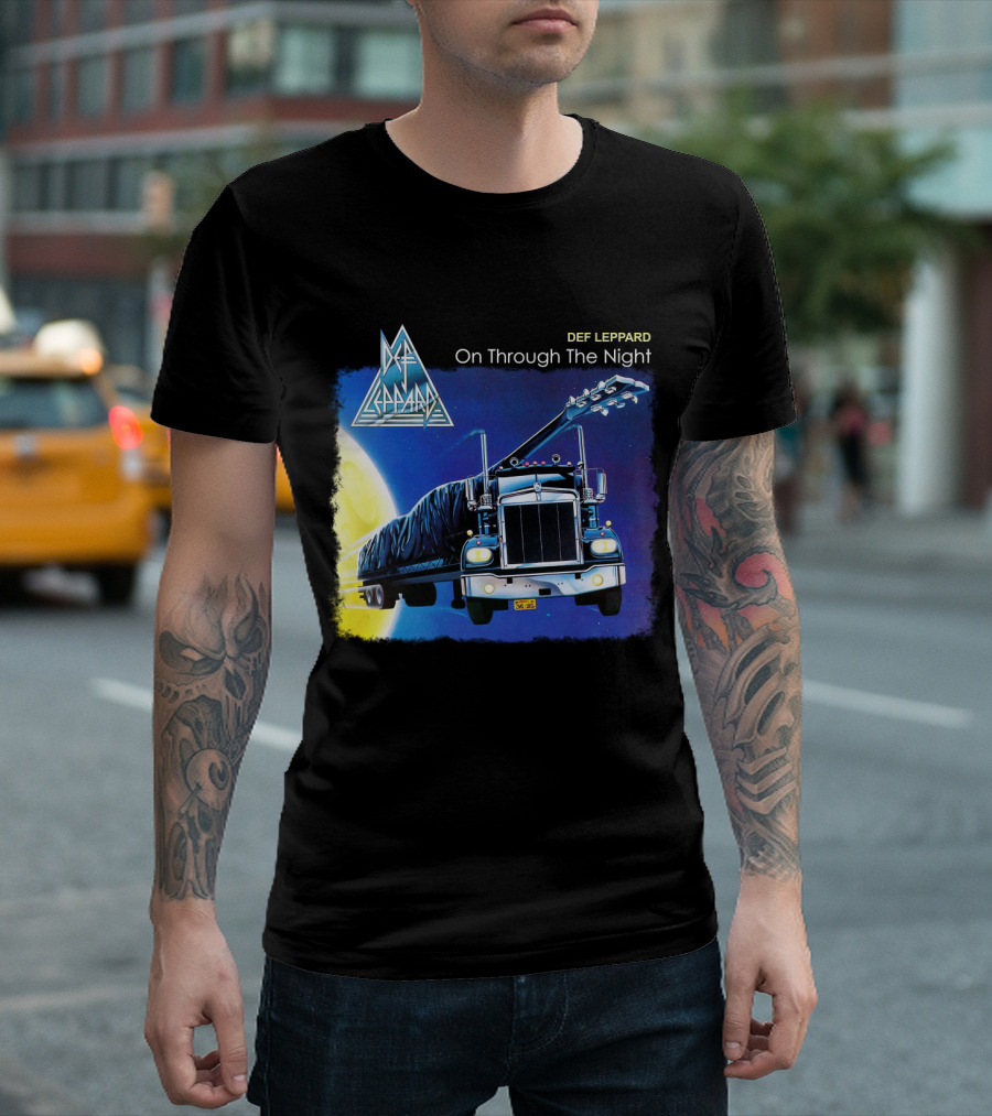 Def Leppard On Through The Night Truck And Moon T-Shirt