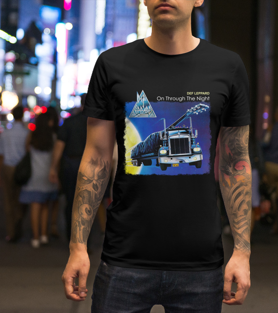 Def Leppard On Through The Night Truck And Moon T-Shirt