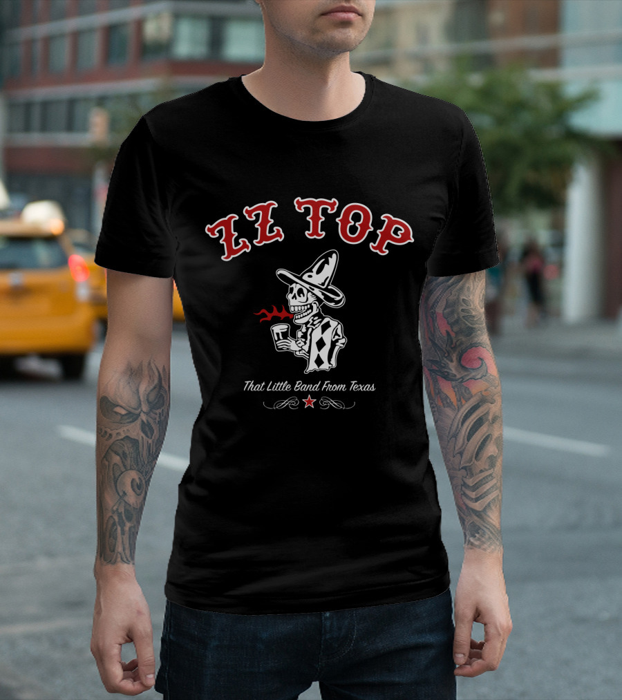 Zz Top That Little Band From Texas Skeleton And Hat T-Shirt