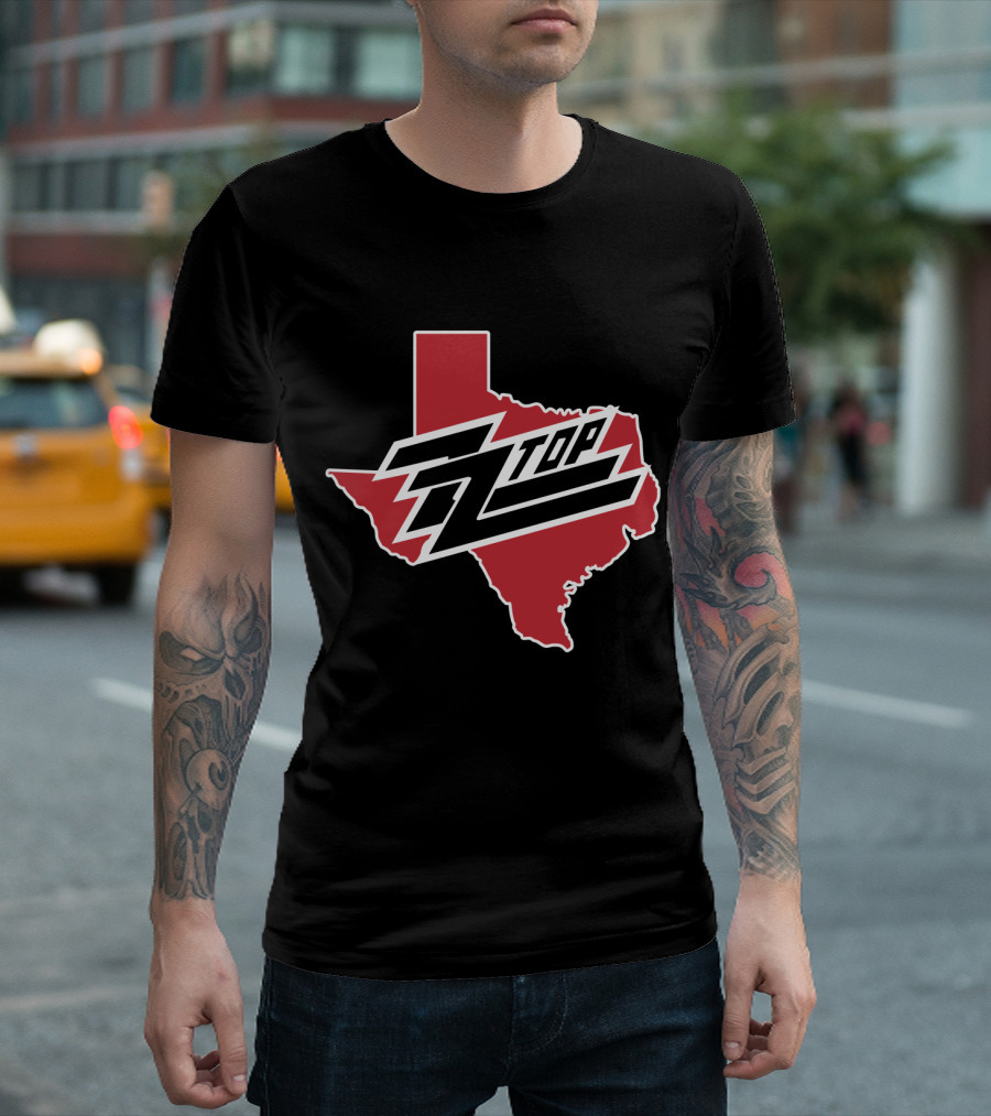 Zz Top Texas Red State Map T-Shirt