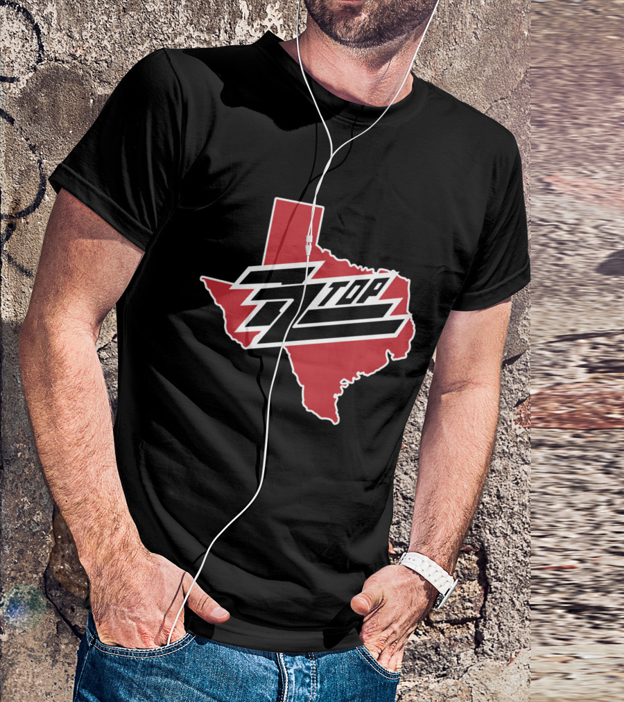Zz Top Texas Red State Map T-Shirt