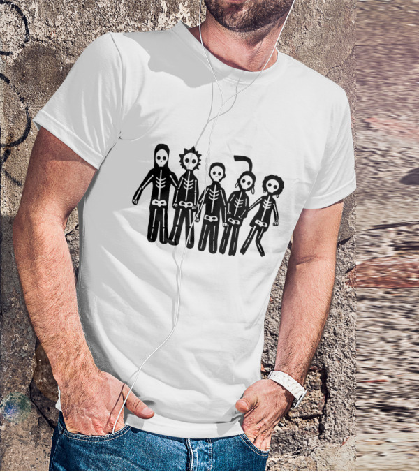 Mf 26 Skeleton Band Stick Figure Art T-Shirt