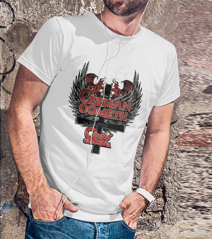 The Ozzman Cometh Ozzy Osbourne Oz 18 Winged Cross T-Shirt