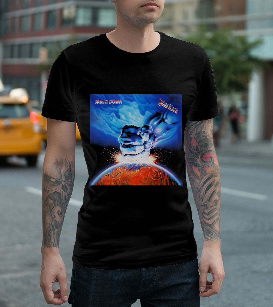 Rain It Down Judas Priest Fist Artwork T-Shirt