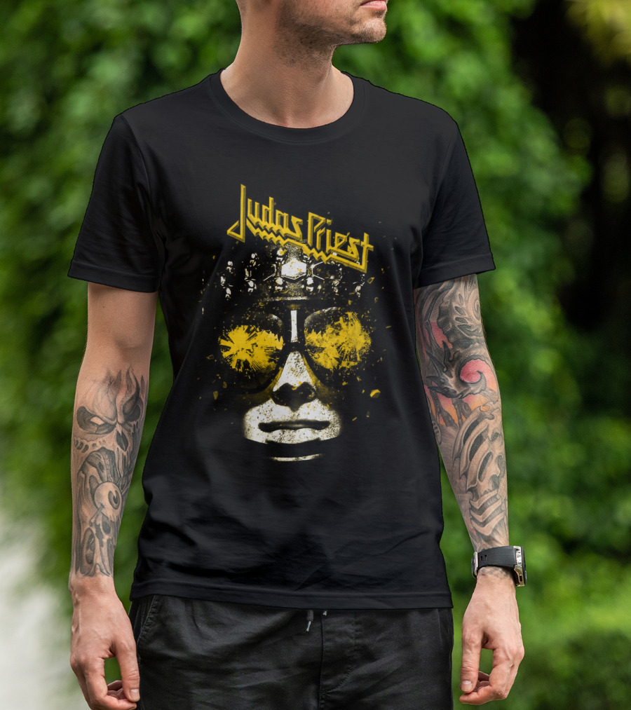 Judas Priest Metal Sunglasses Face Artwork T-Shirt