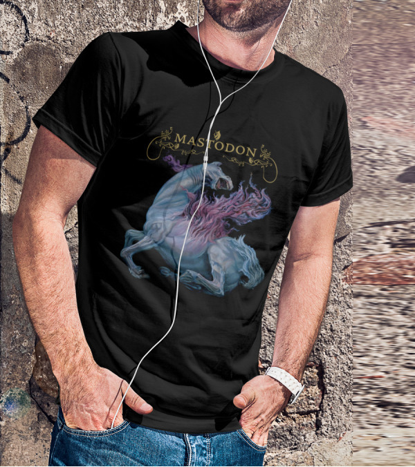 Mastodon Fiery Horse Artwork T-Shirt