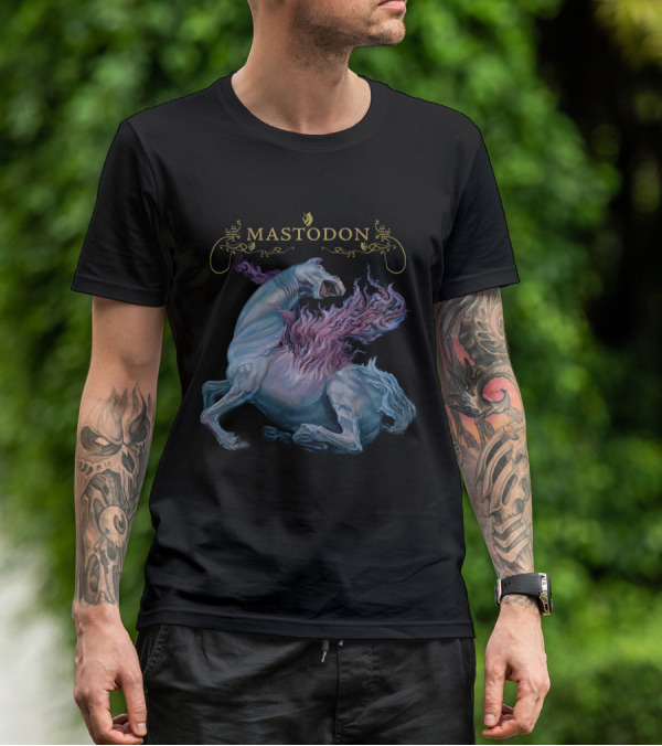 Mastodon Fiery Horse Artwork T-Shirt