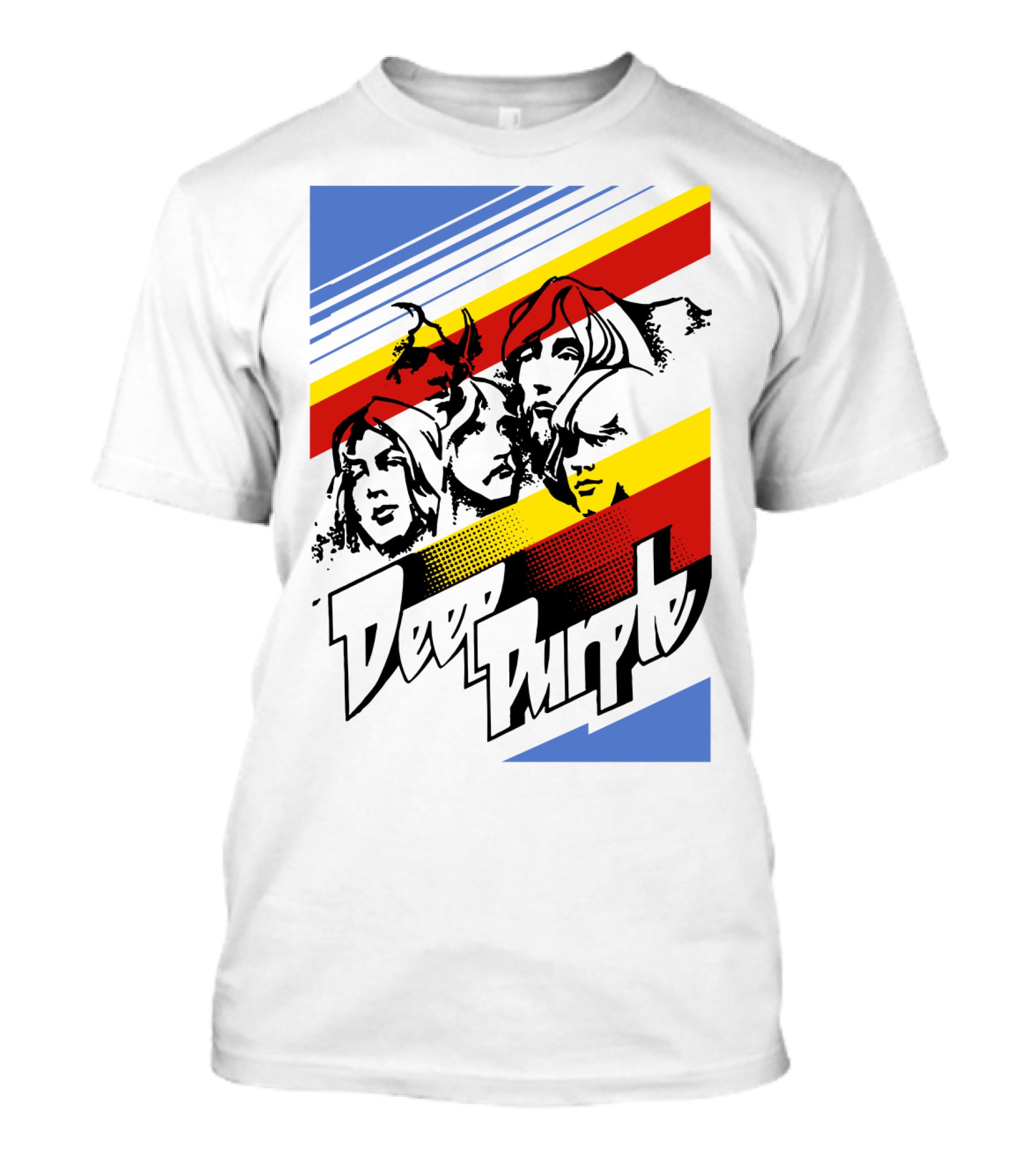 Deep Purple Band Retro Stripes T-Shirt