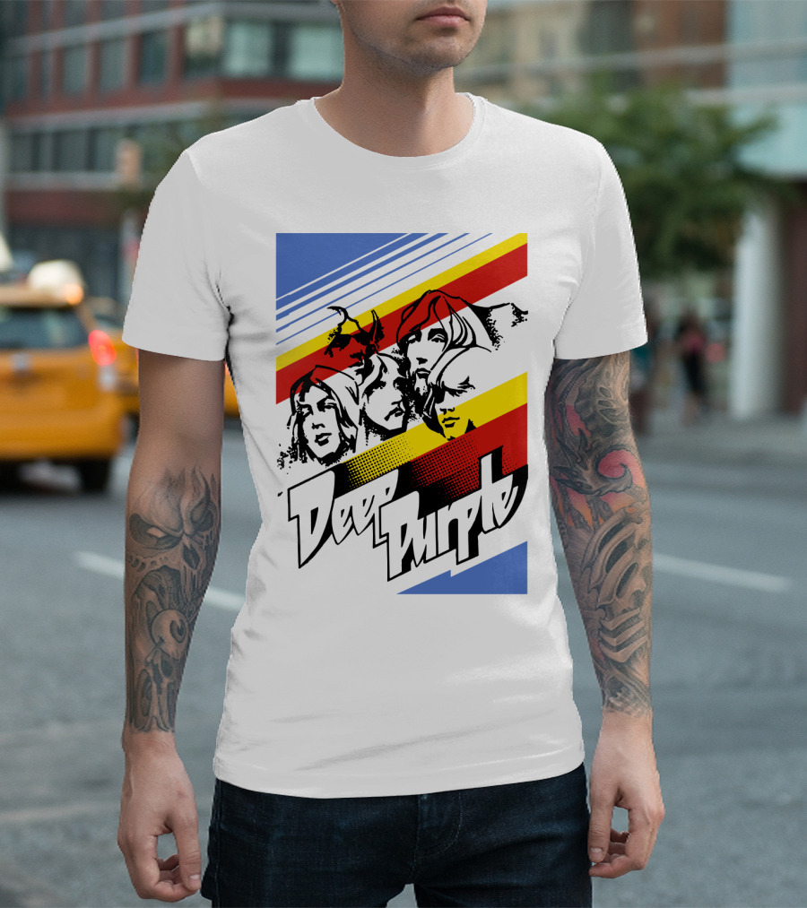 Deep Purple Band Retro Stripes T-Shirt