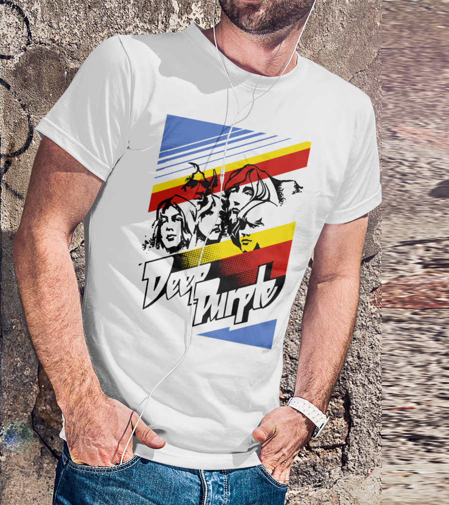 Deep Purple Band Retro Stripes T-Shirt