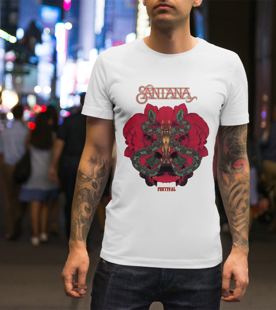 Santana Festival Snake And Rose T-Shirt