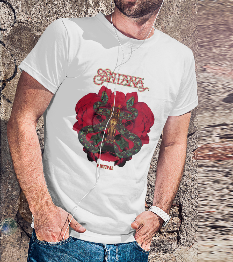 Santana Festival Snake And Rose T-Shirt