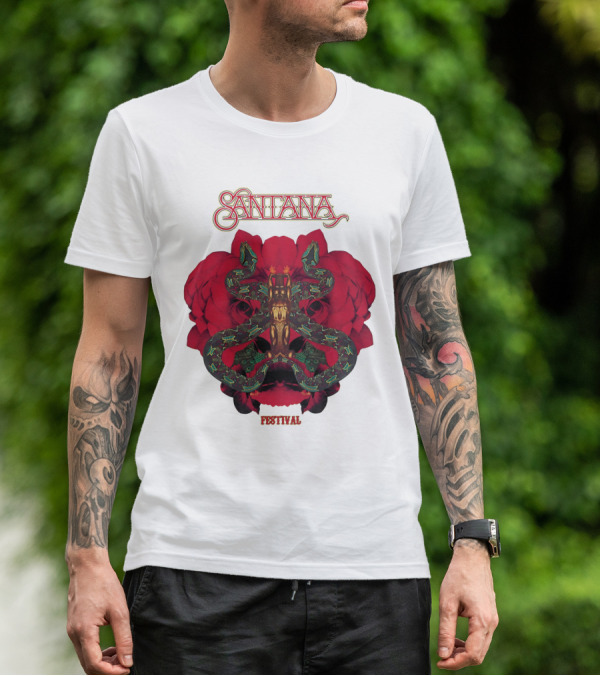 Santana Festival Snake And Rose T-Shirt