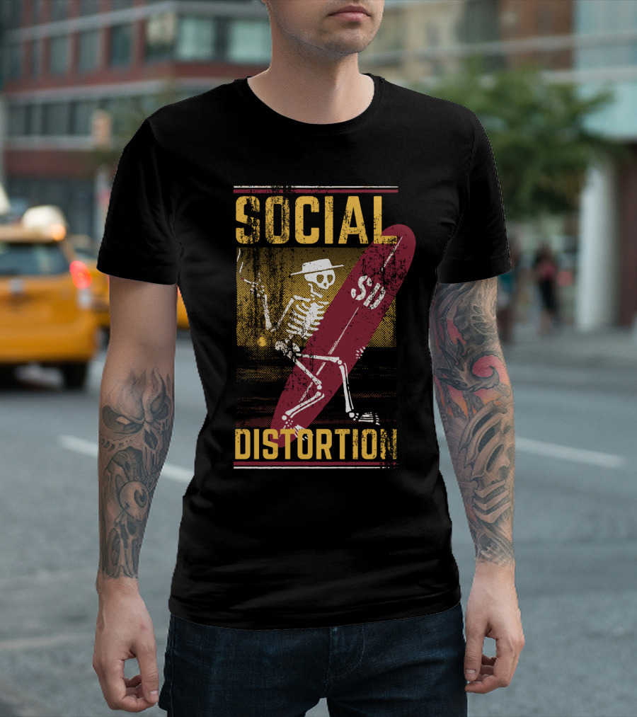 Social Distortion Sd Skeleton Surfer T-Shirt