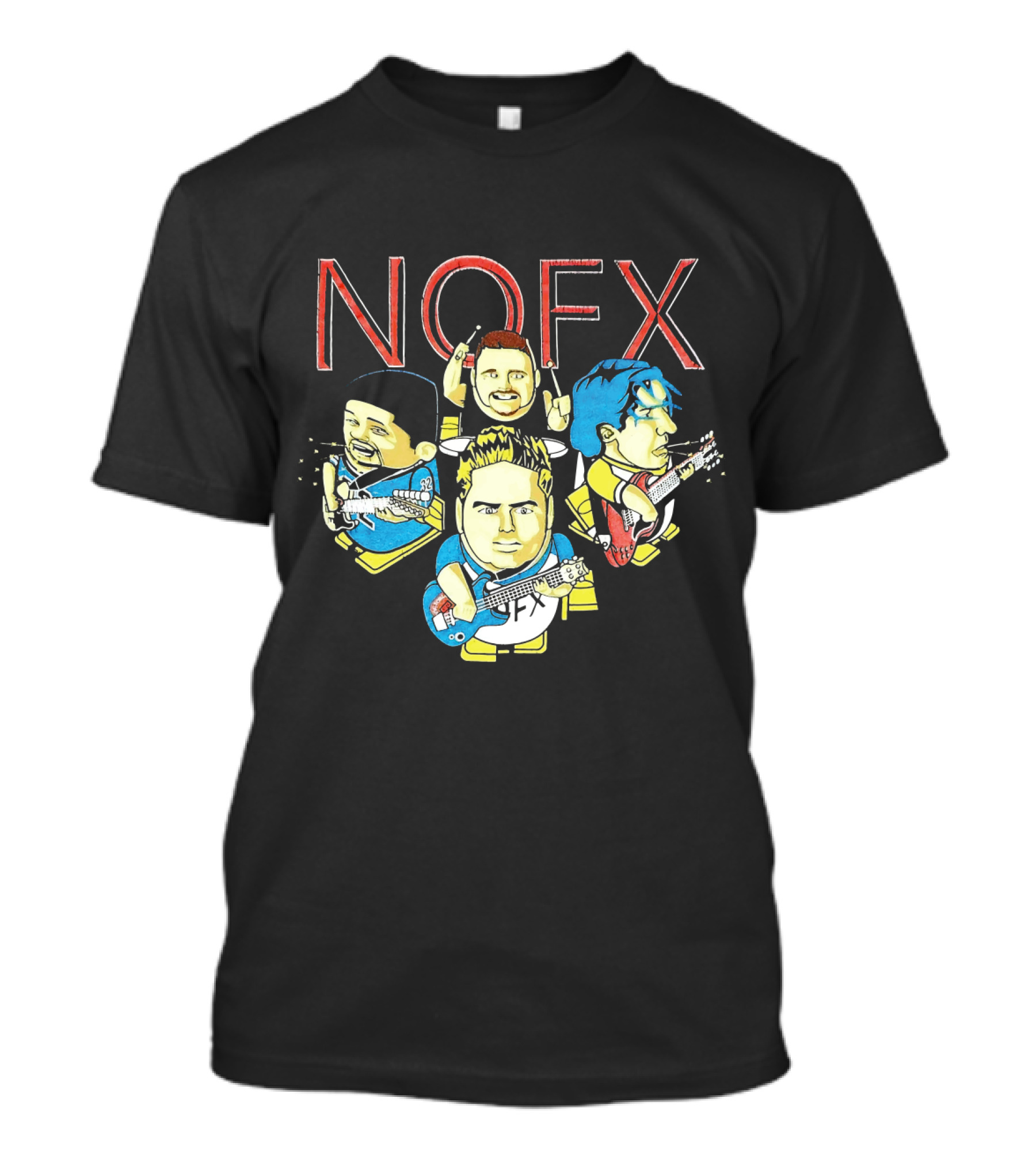 Nofx Cartoon Band Members T-Shirt
