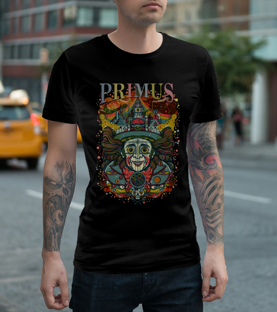 Primus Psychedelic Clown Castle Artwork T-Shirt