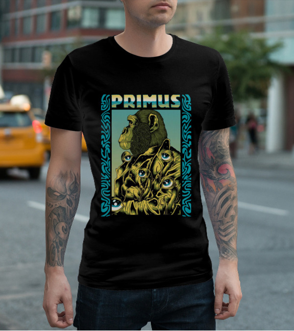 Primus Surreal Ape With Hypnotic Eyes In Psychedelic Art Style T-Shirt