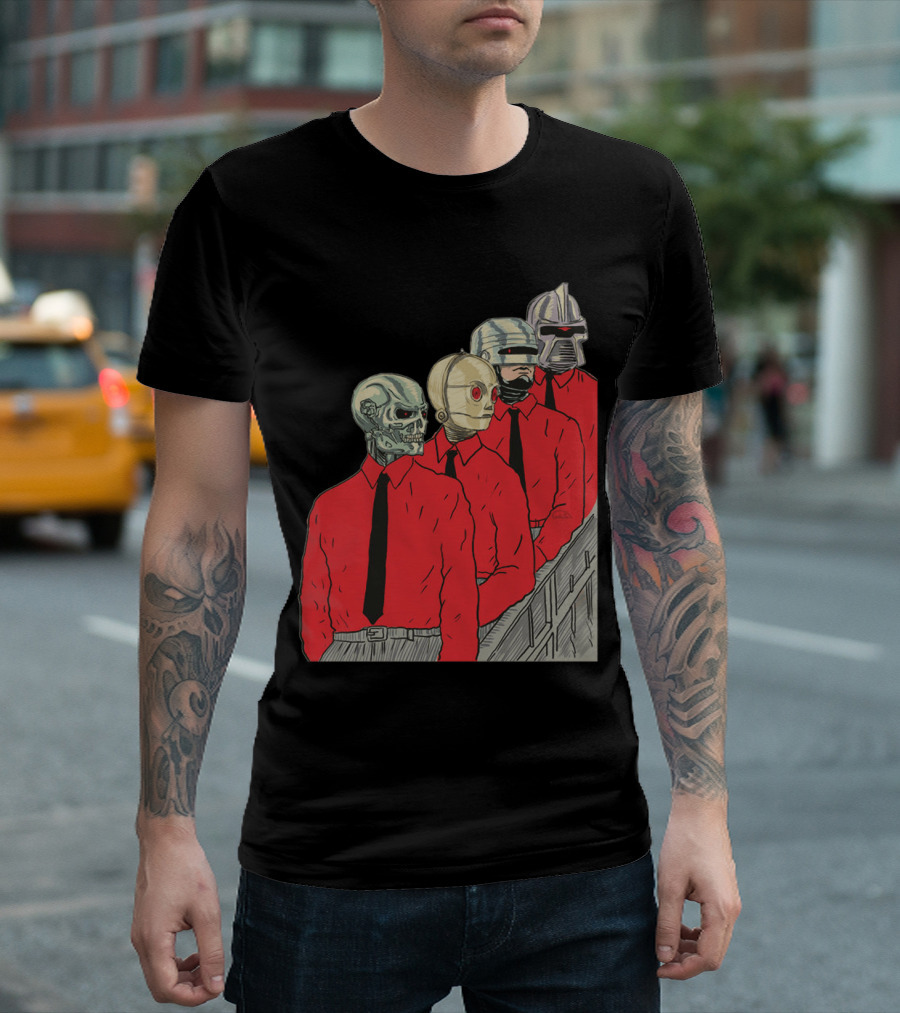 Robots In Red Shirts Black Ties T-Shirt