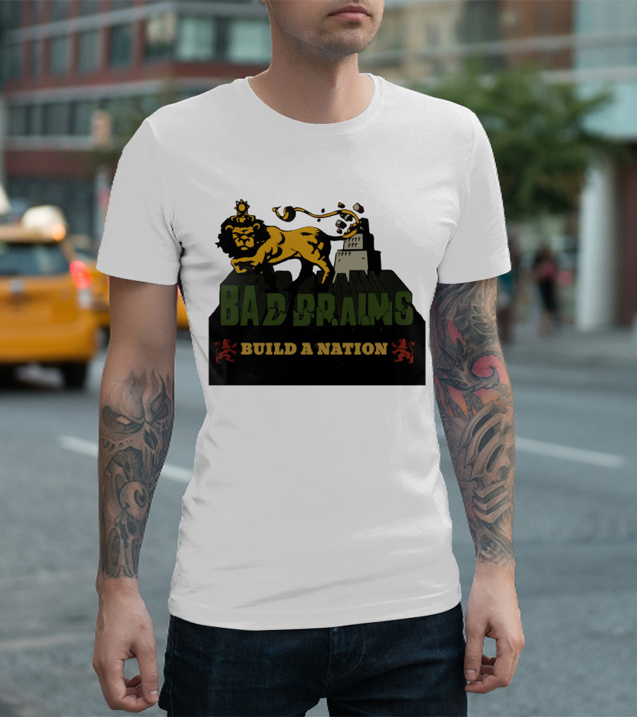 Bad Brains Build A Nation Lion Reggae Punk T-Shirt