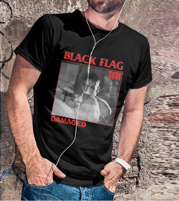 Black Flag Damaged Three Bars T-Shirt