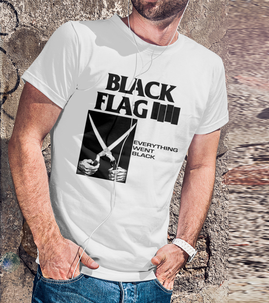 Black Flag Everything Went Black Scissors Artwork T-Shirt