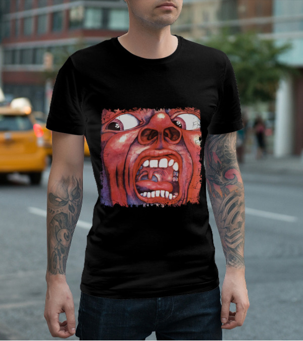 KC 03 In The Court Of The Crimson King Album Art Distorted Red Face T-Shirt