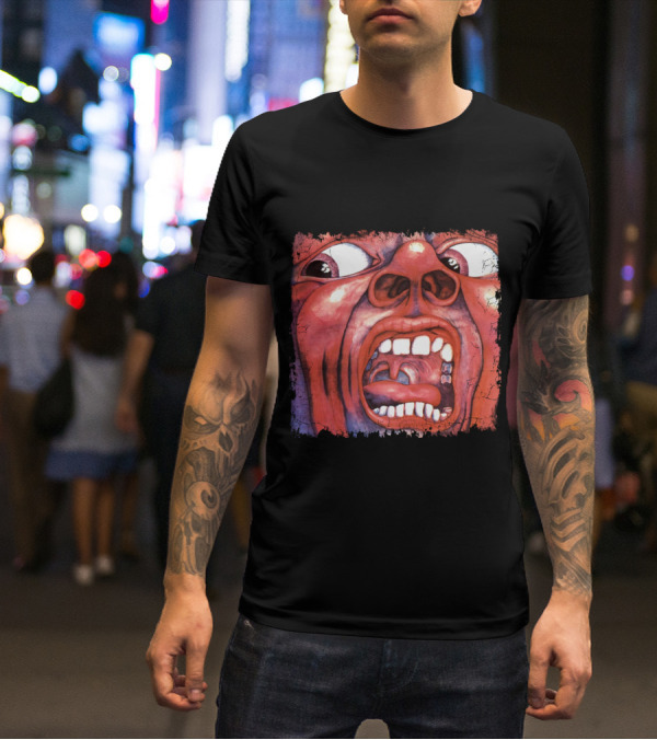 KC 03 In The Court Of The Crimson King Album Art Distorted Red Face T-Shirt