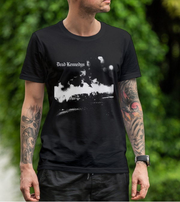 Dead Kennedys Riots And Flames Black And White Scene T-Shirt