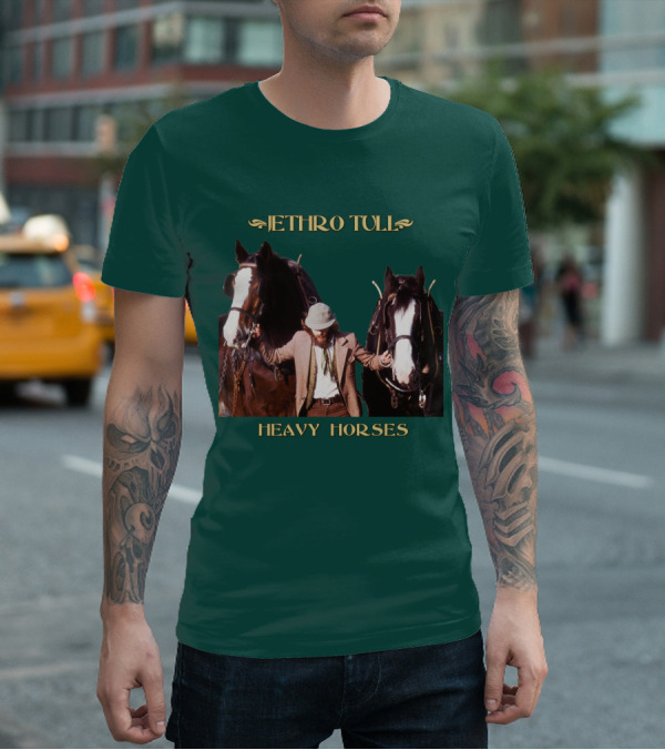 Jethro Tull Heavy Horses Album Cover With Horses And Figure T-Shirt