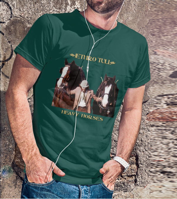Jethro Tull Heavy Horses Album Cover With Horses And Figure T-Shirt