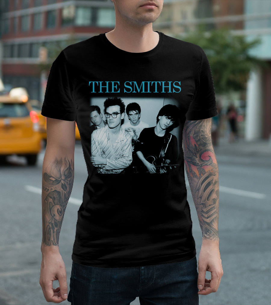 The Smiths Band Photo Black And Blue T-Shirt