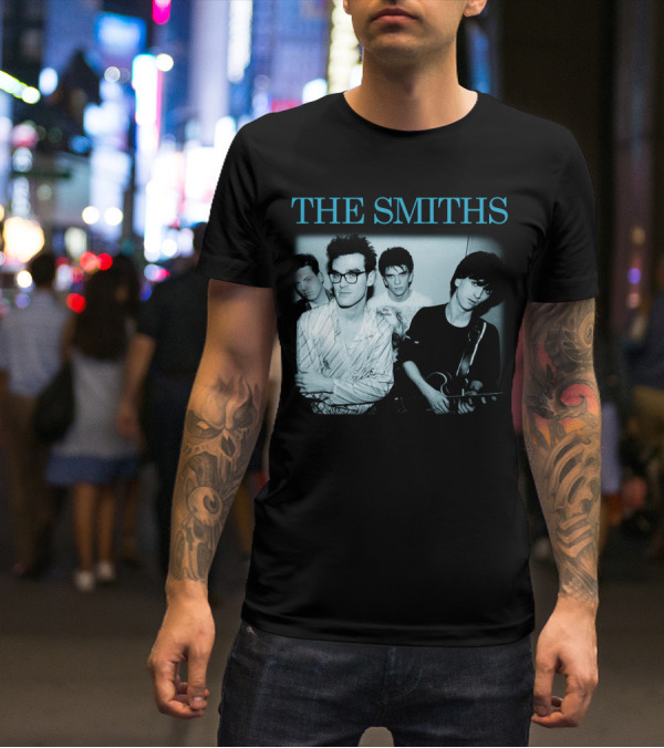 The Smiths Band Photo Black And Blue T-Shirt