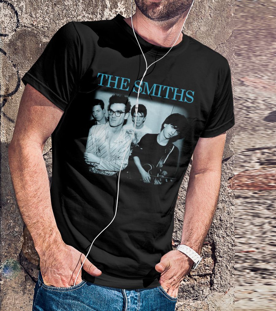 The Smiths Band Photo Black And Blue T-Shirt