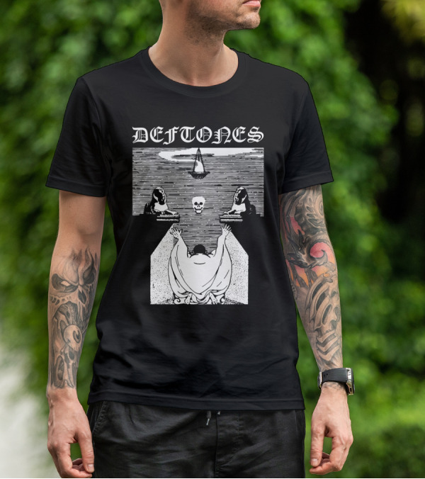 Deftones Dtn (36) Mysterious Monochrome Artwork With Skulls And Sphinxes T-Shirt