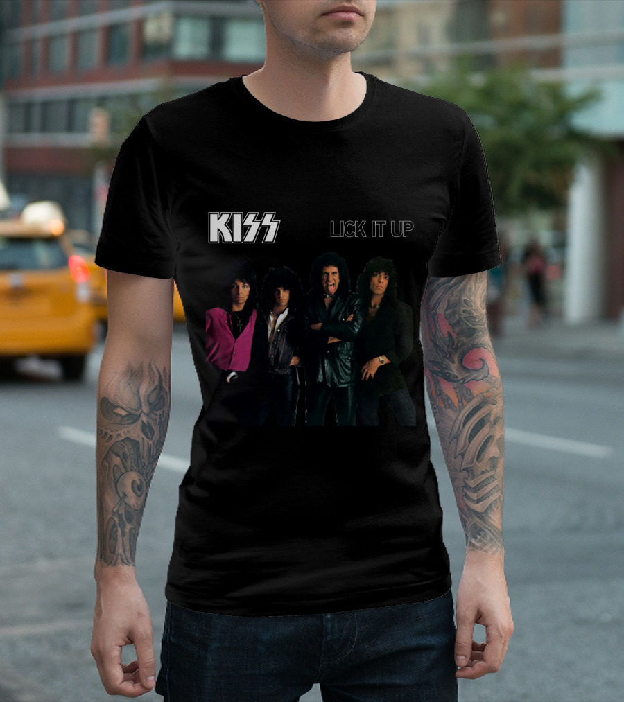 Kiss Lick It Up Album Cover Vintage 80S Rock Band T-Shirt