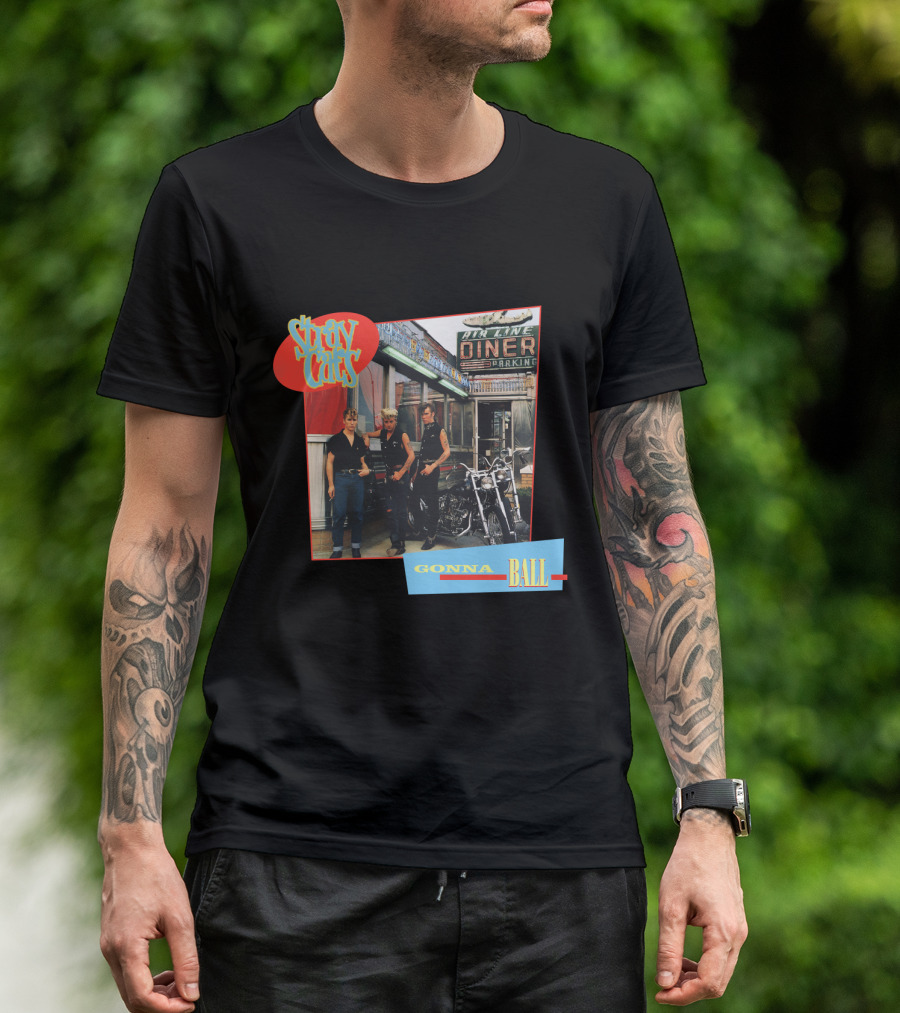 Stray Cats Gonna Ball Fine Line Diner Parking T-Shirt