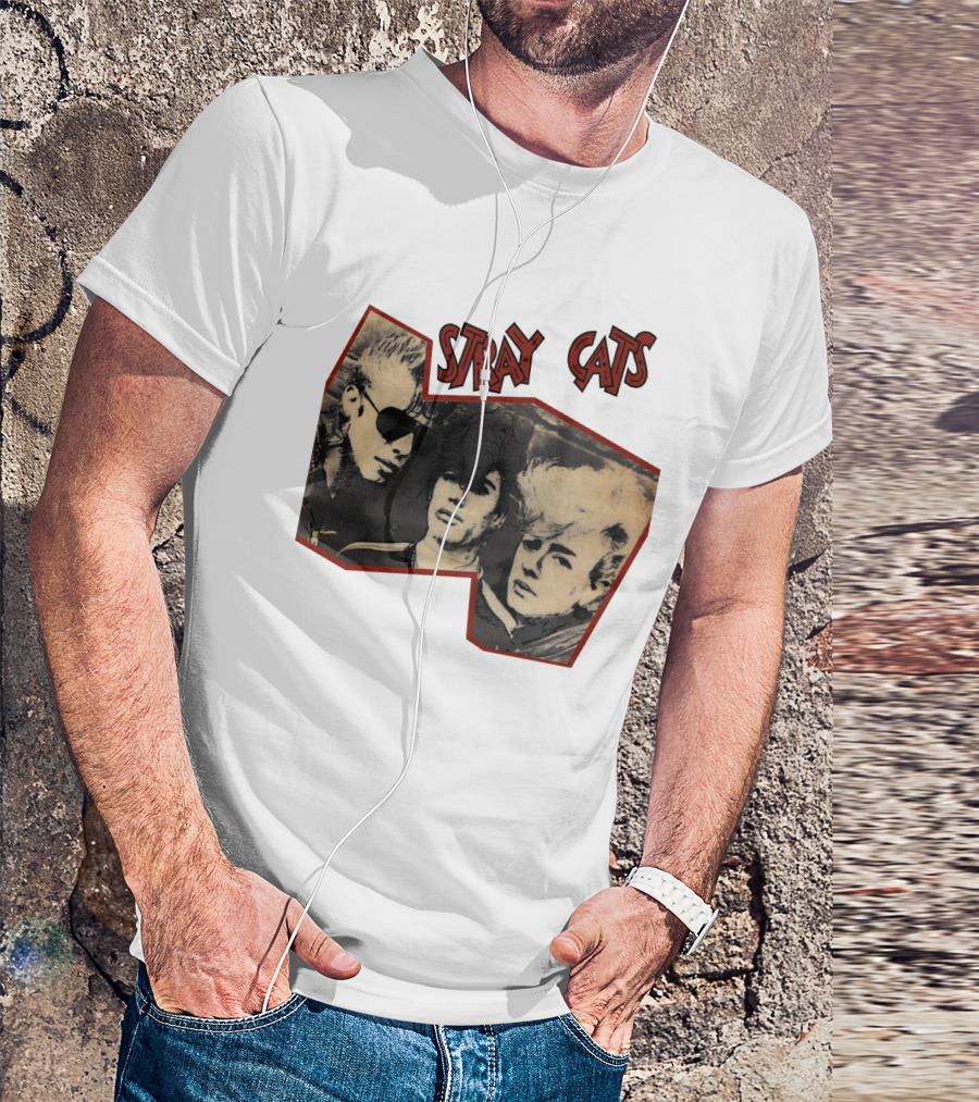 Stray Cats Rockabilly Band Vintage Photo Style T-Shirt