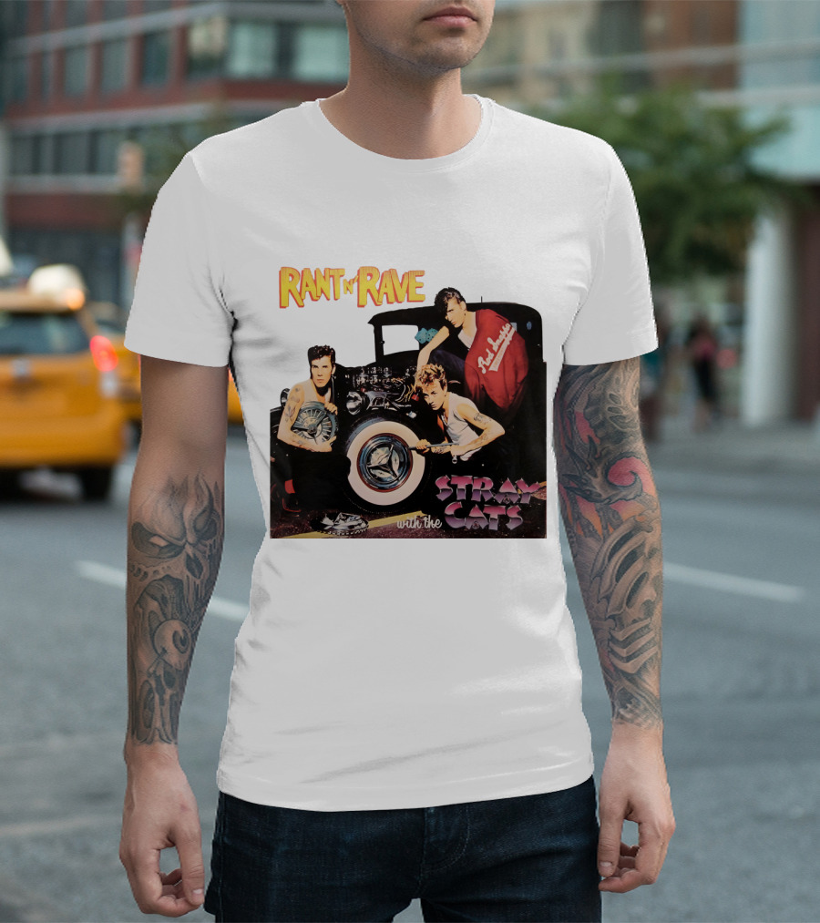 Rant N' Rave With The Stray Cats Rockabilly Band Vintage Style T-Shirt