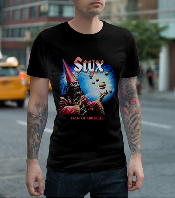 Styx Man Of Miracles Wizard Planets Retro T-Shirt